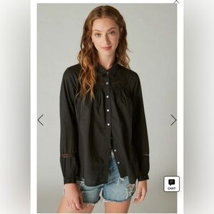 Lucky Brand Black Long Sleeve Button Down Shirt